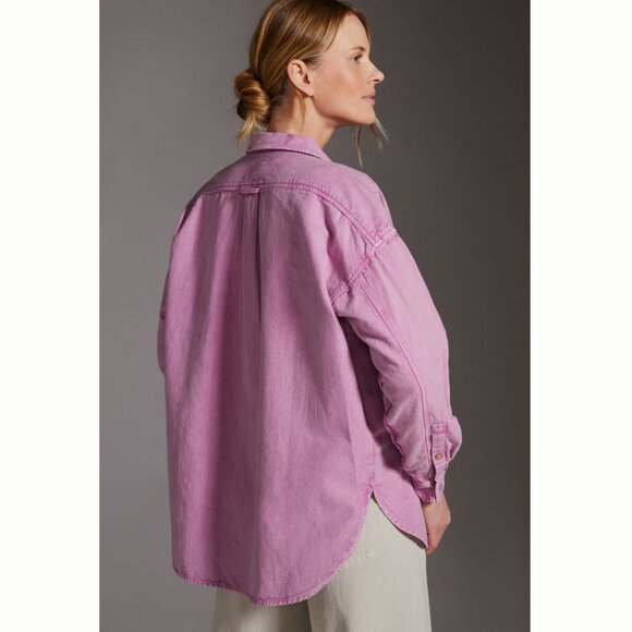 NWT Anthropologie - Pilcro Relaxed Oxford Lilac Buttondown - Women's X-Large - Picture 12 of 16